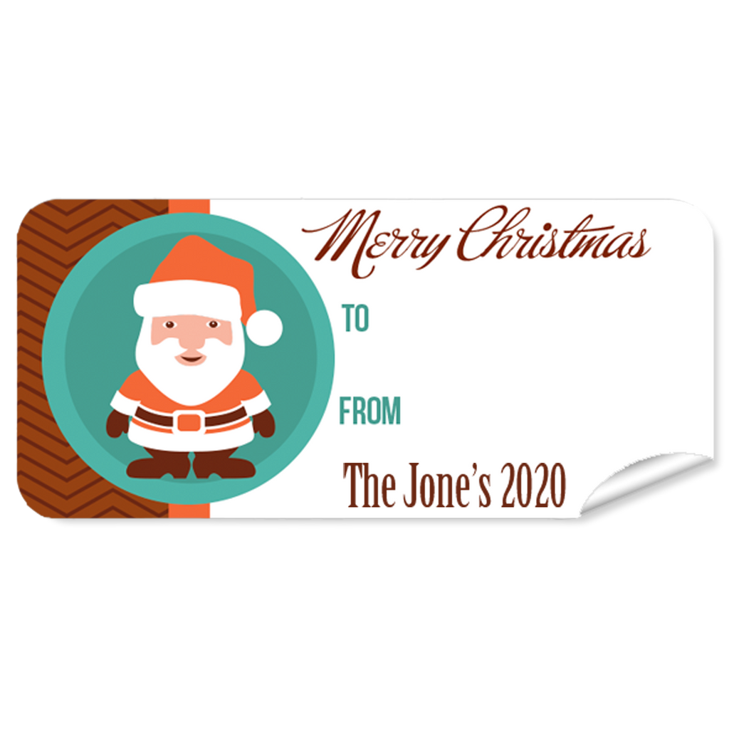 Orange Santa 27pk Labels Christmas
