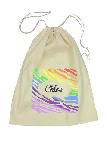 Calico Drawstring Bag - Rainbow