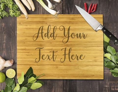 Add Your Own Message Bamboo Cutting Board 8x11