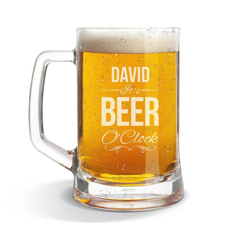 Beer OClock Glass Beer Mug