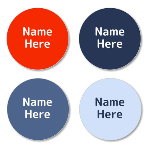 Multi Colour - Nautica Round Name Labels 30pk