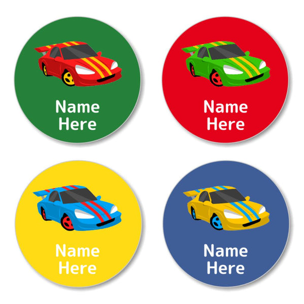 Racing Car Round Name Labels 30pk Harvey Norman Photos