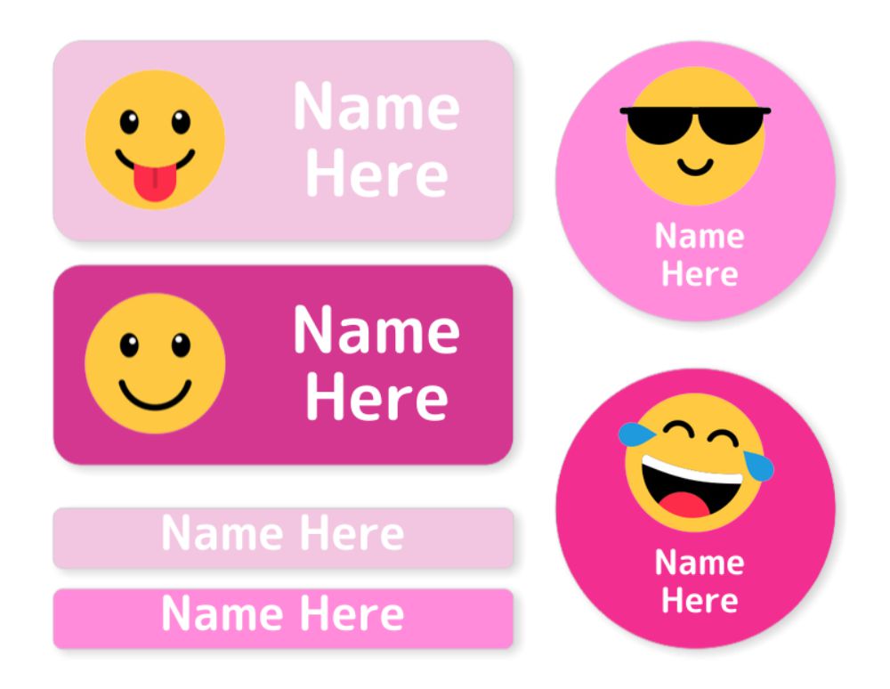 Emoji Mixed Name Label Pack