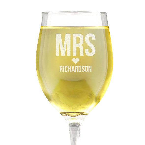 Mrs Love Design Wine 410ml Glass
