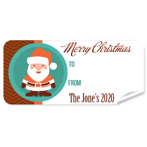 Orange Santa 27pk Labels Christmas