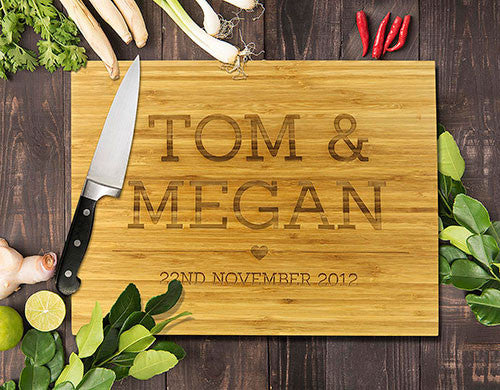 All Caps Bamboo Cutting Boards 8x11"