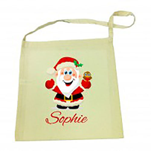 Santa Christmas Calico Tote Bag