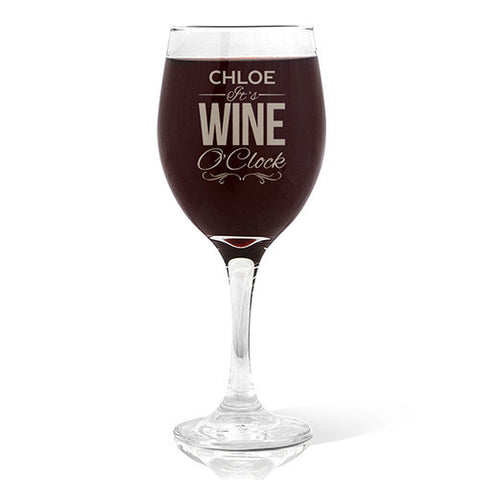 Wine O'Clock Design Wine 410ml Glass