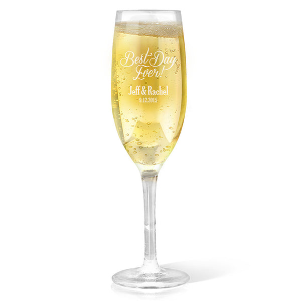 Laser Engraved Champagne Glasses