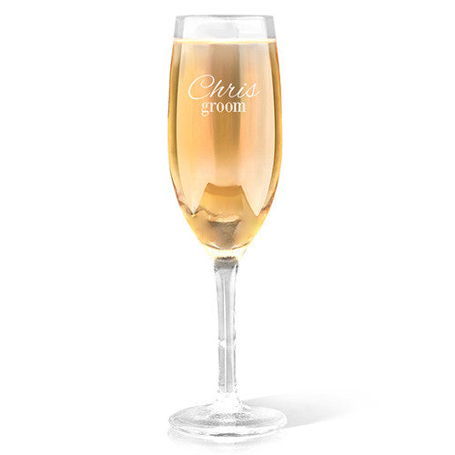 Groom Design Champagne Glass