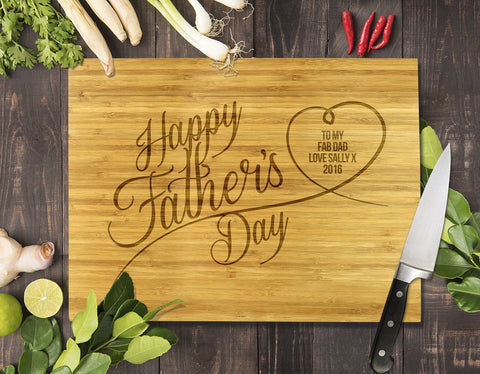 Happy Father's Day Bamboo Cutting Board 12x16"