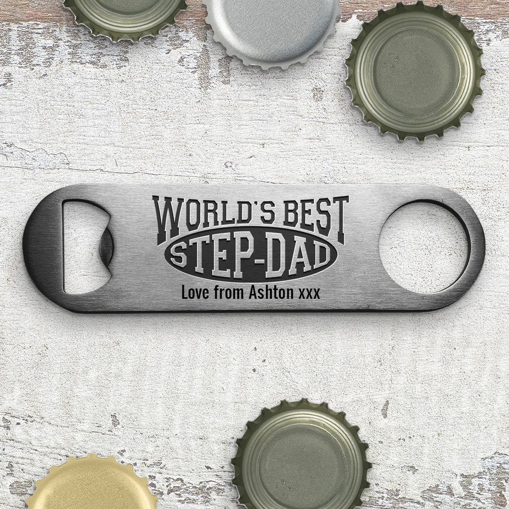 World's Best Step-Dad Engraved Bottle Opener