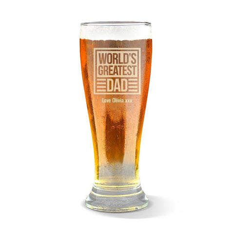 World's Greatest Dad Premium 425ml Beer Glass