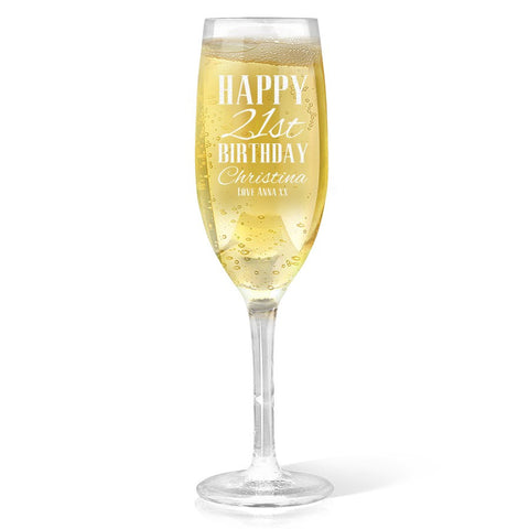 Classic Happy Birthday Champagne Glass