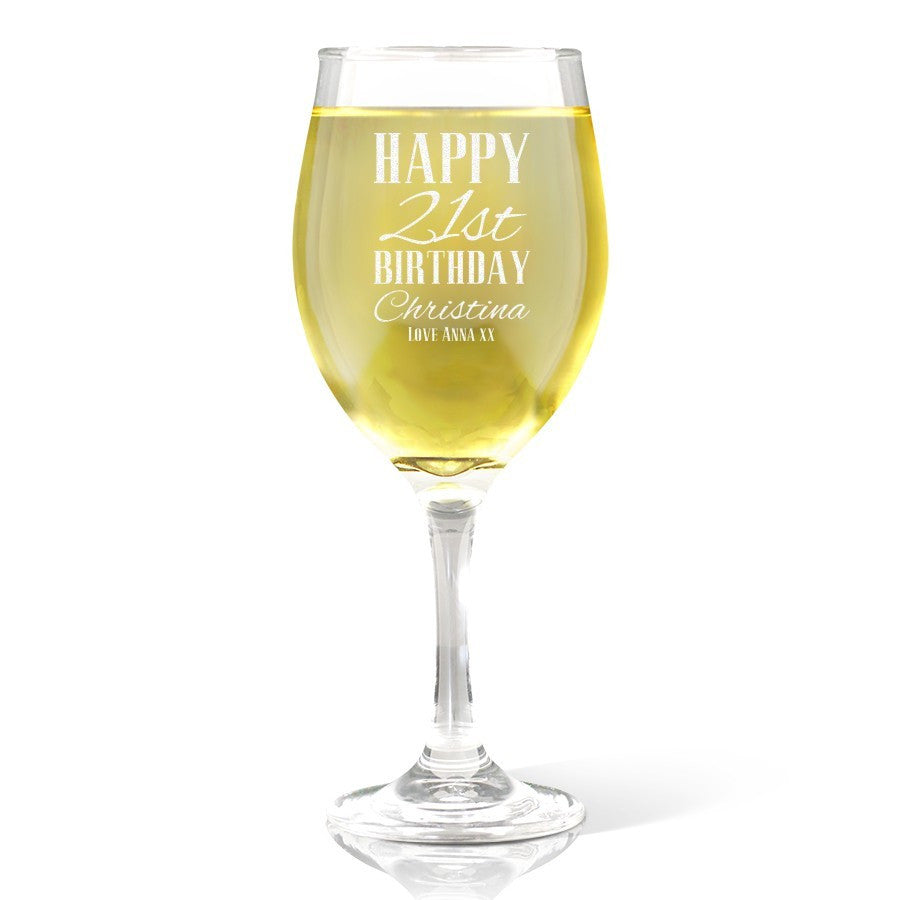 Classic Happy Birthday Wine 410ml Glass