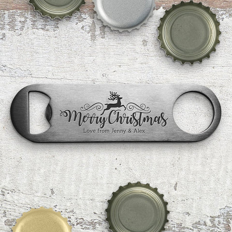 Christmas Reindeer Engraved Bottle Opener
