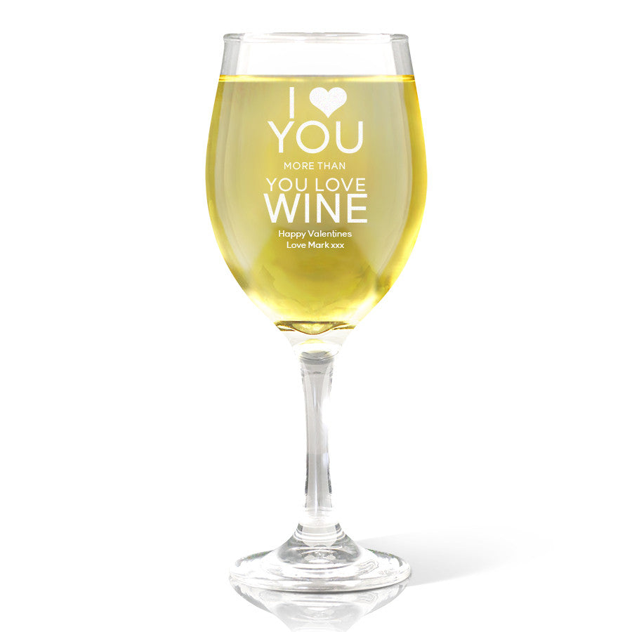 Love You Wine 410ml Glass