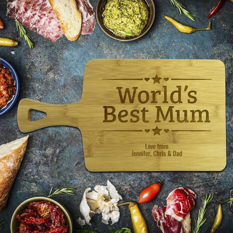 World's Best Mum Rectangle Bamboo Serving Board