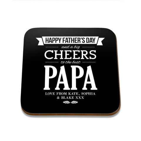 Happy Father's Day Square Coaster - Set of 4