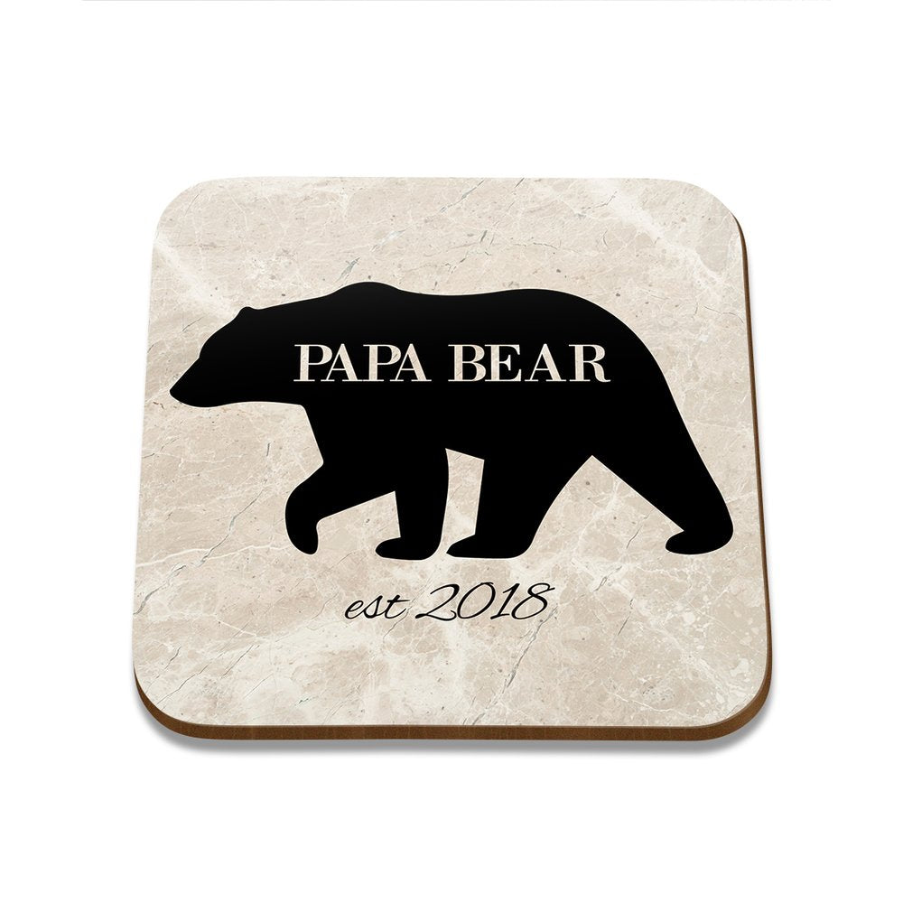Papa Bear Square Coaster - Single