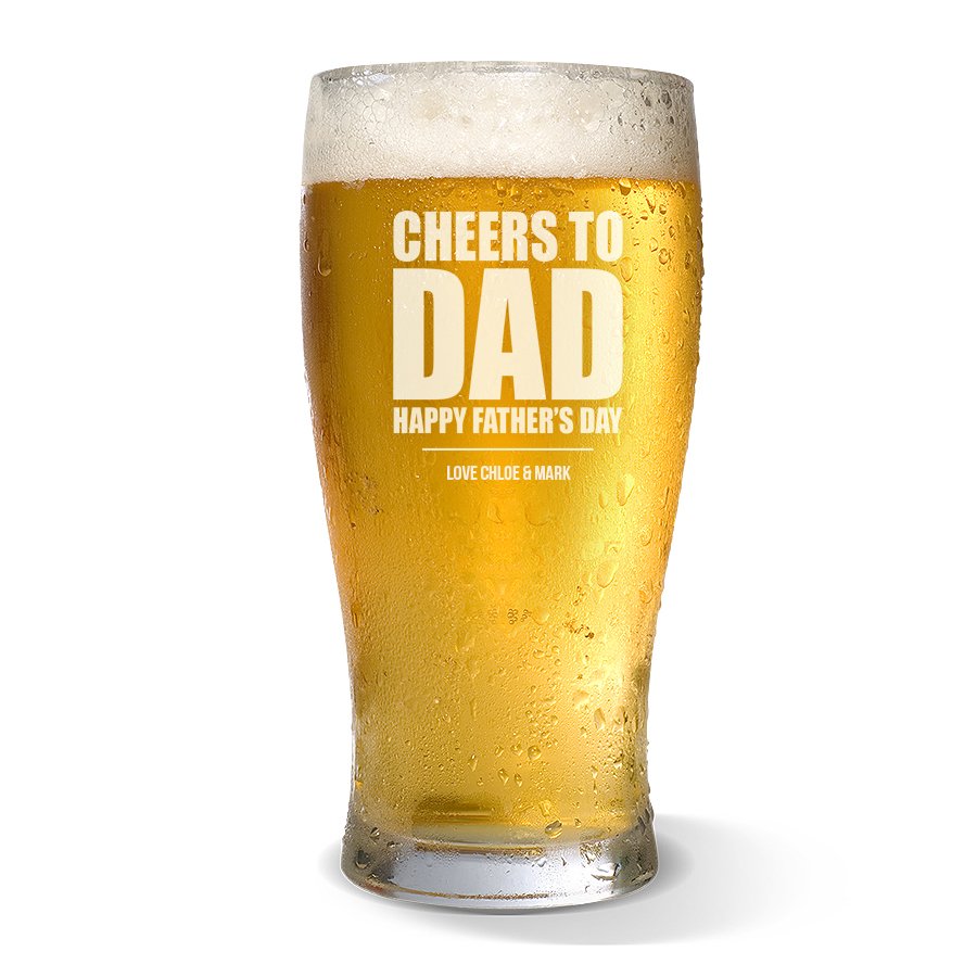 Cheers to Dad Standard 425ml Beer Glass