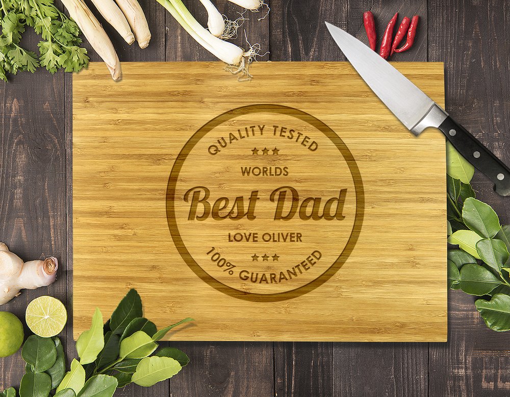 Best Dad Bamboo Cutting Board 12x16"