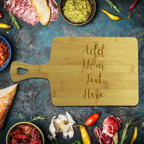 Add Your Own Message Rectangle Bamboo Serving Board