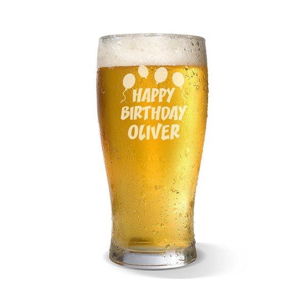 Happy Birthday Standard 425ml Beer Glass
