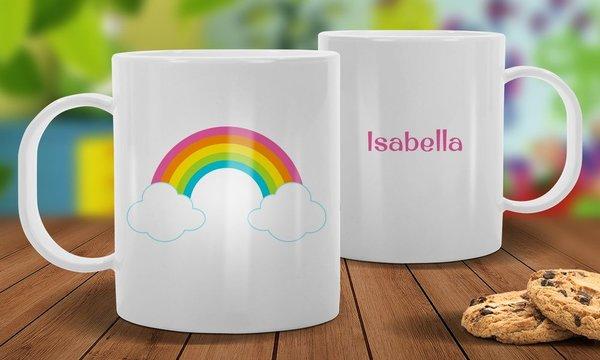 Rainbow White Plastic Mug