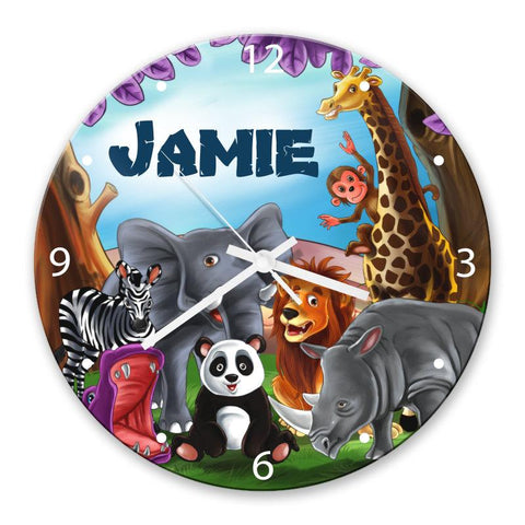 Visits the Zoo Glass Clock