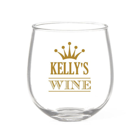 Crown Stemless Wine Glass