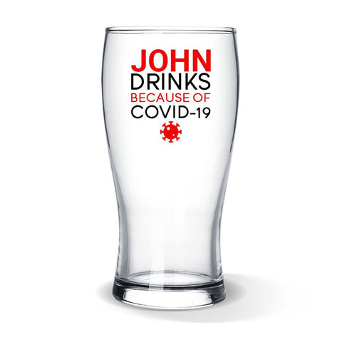 Covid Colour Printed Standard Beer Glass