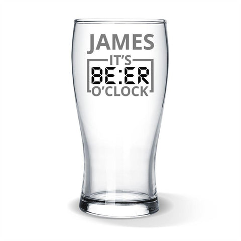 O'Clock Colour Printed Standard Beer Glass