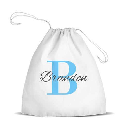 Blue Monogram  Premium Drawstring Bag