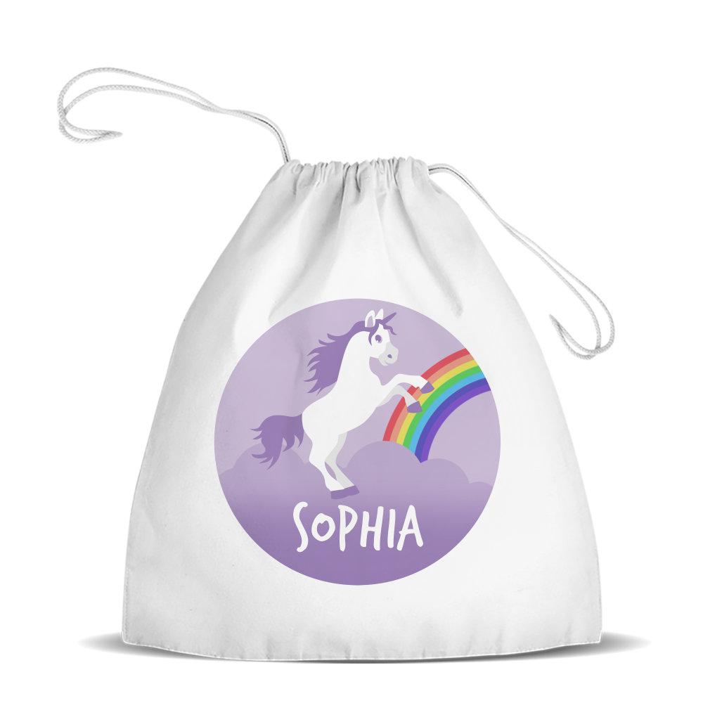 Purple Unicorn Premium Drawstring Bag