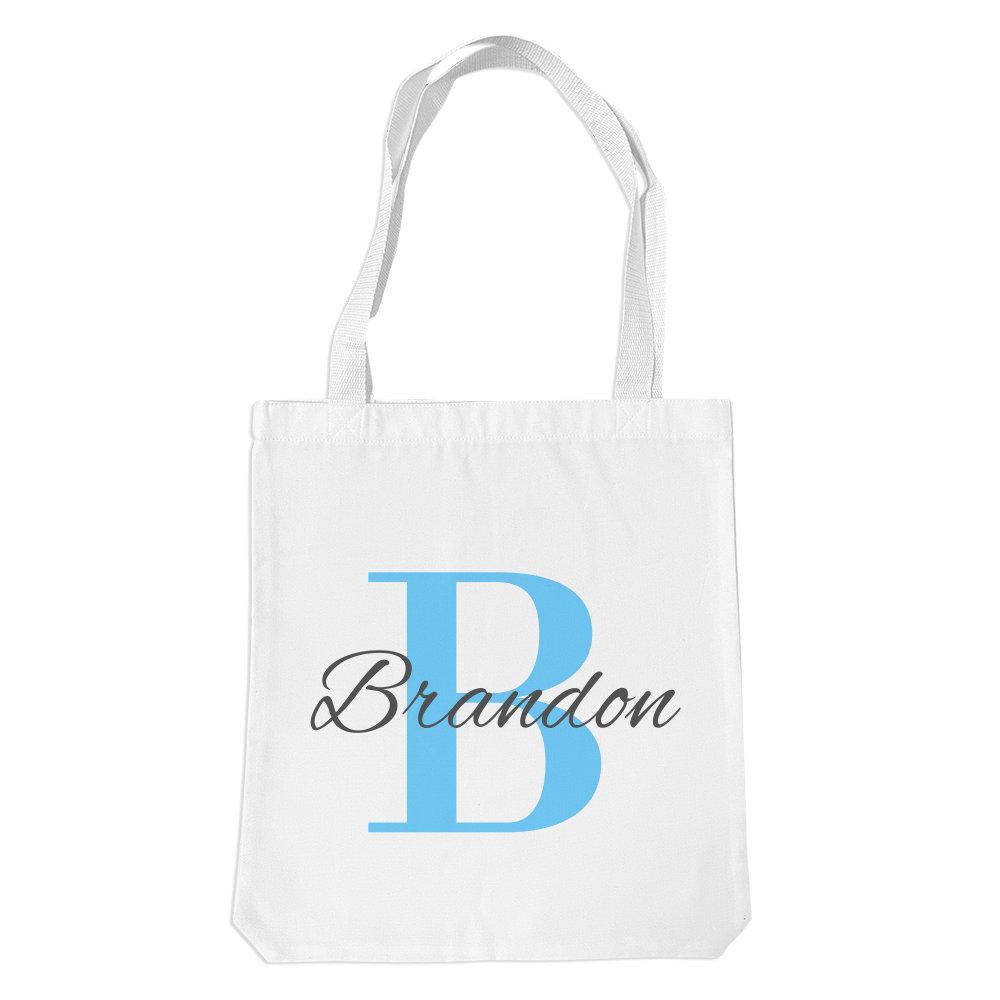 Blue Monogram Premium Tote Bag