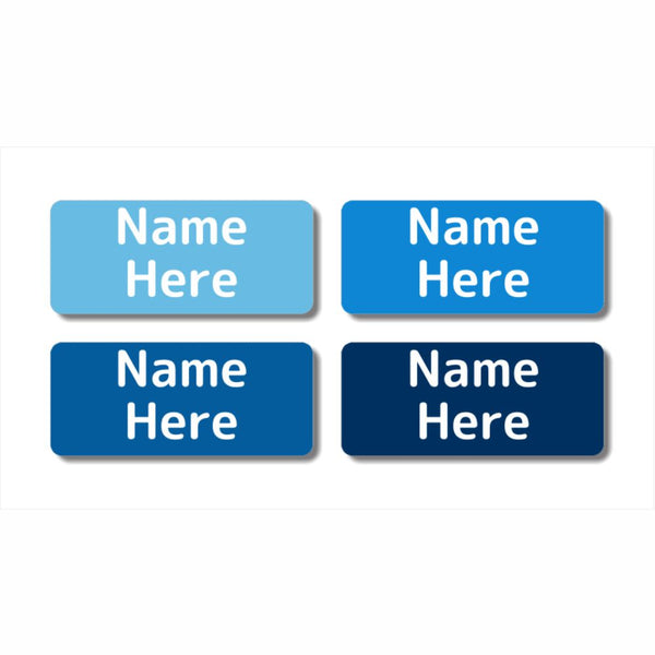 Multi Colour - Blues Rectangle Name Labels 32pk – Harvey Norman Photos