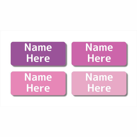 Multi Colour - Magenta Rectangle Name Labels 32pk