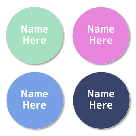 Multi Colour - Berry Round Name Labels 30pk