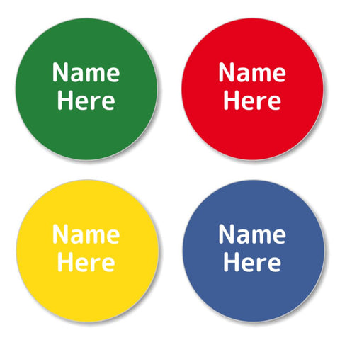 Multi Colour - Classic Round Name Labels 30pk