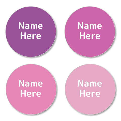 Multi Colour - Magenta Round Name Labels 30pk