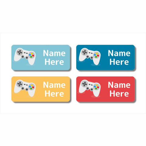 Gaming Rectangle Name Labels 32pk