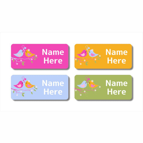Two Birds Rectangle Name Labels 32pk