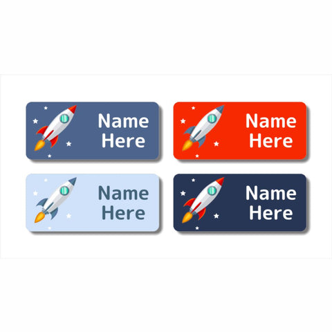 Rocket Rectangle Name Labels 32pk