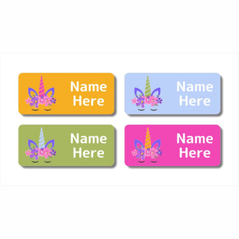 Unicorn Horn Rectangle Name Labels 32pk