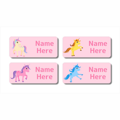 Unicorn Rectangle Name Labels 32pk