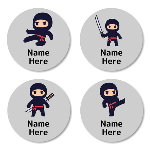 Ninja Round Name Labels 30pk