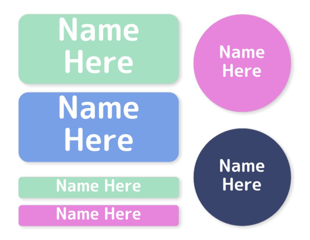 Multi Colour - Berry Mixed Name Label Pack