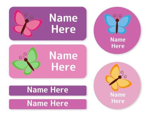 Butterfly Mixed Name Label Pack