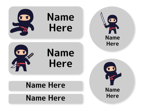 Ninja Mixed Name Label Pack
